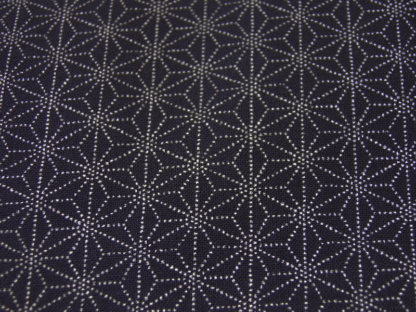 Motif Asanoha pointillé blanc sur fond bleu de 37* 110 cm